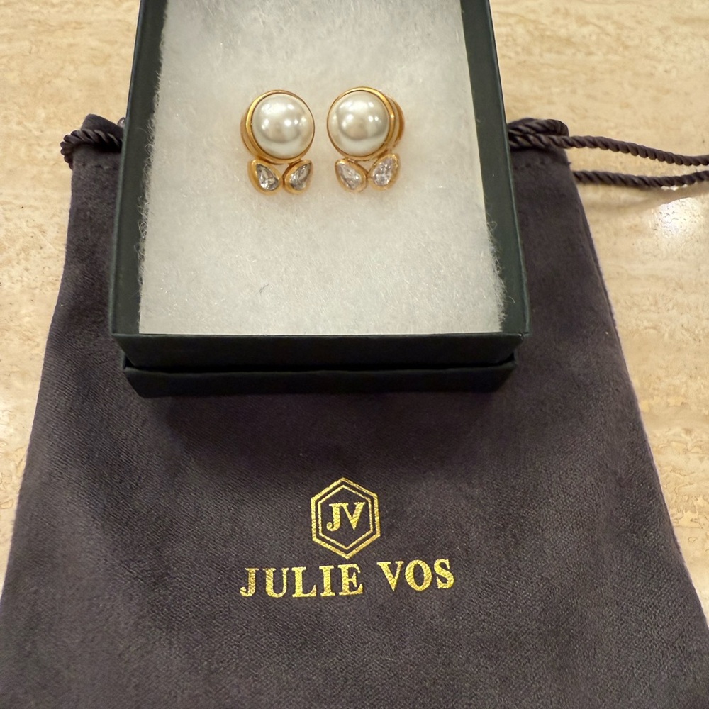 Julie Vos Gold Pearl Earrings